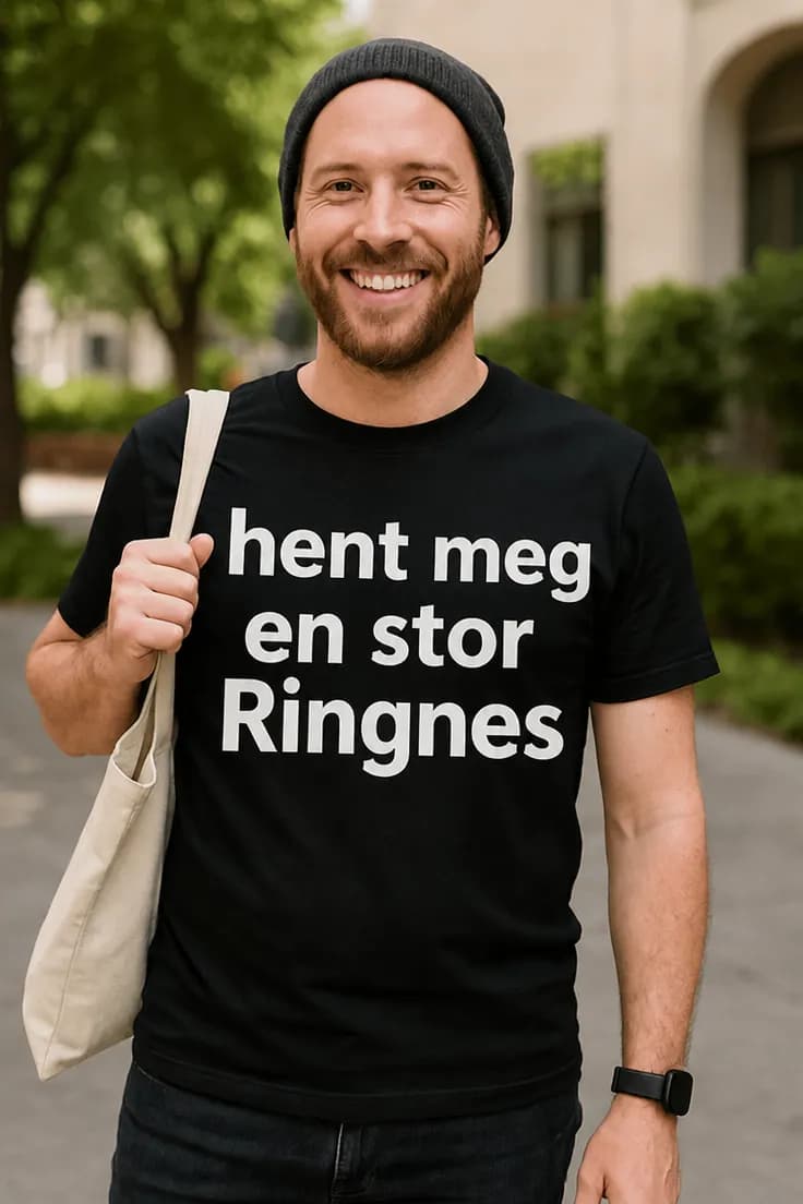 Morsom t-skjorte Hent meg en stor Ringnes