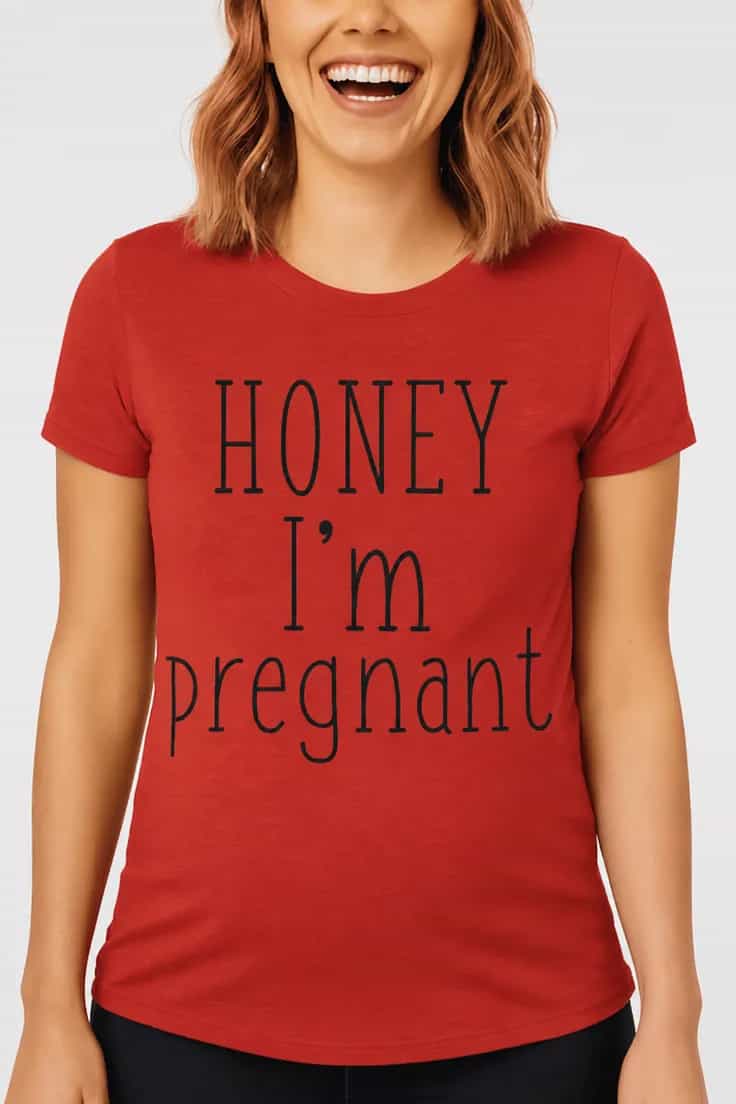 Morsom t-skjorte Honey jeg er gravid â HONEY I'm pregnant