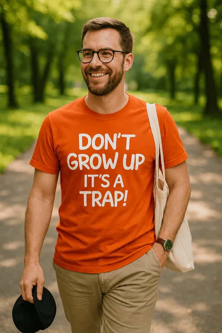 Morsom t-skjorte Ikke bli voksen - DON'T GROW UP
