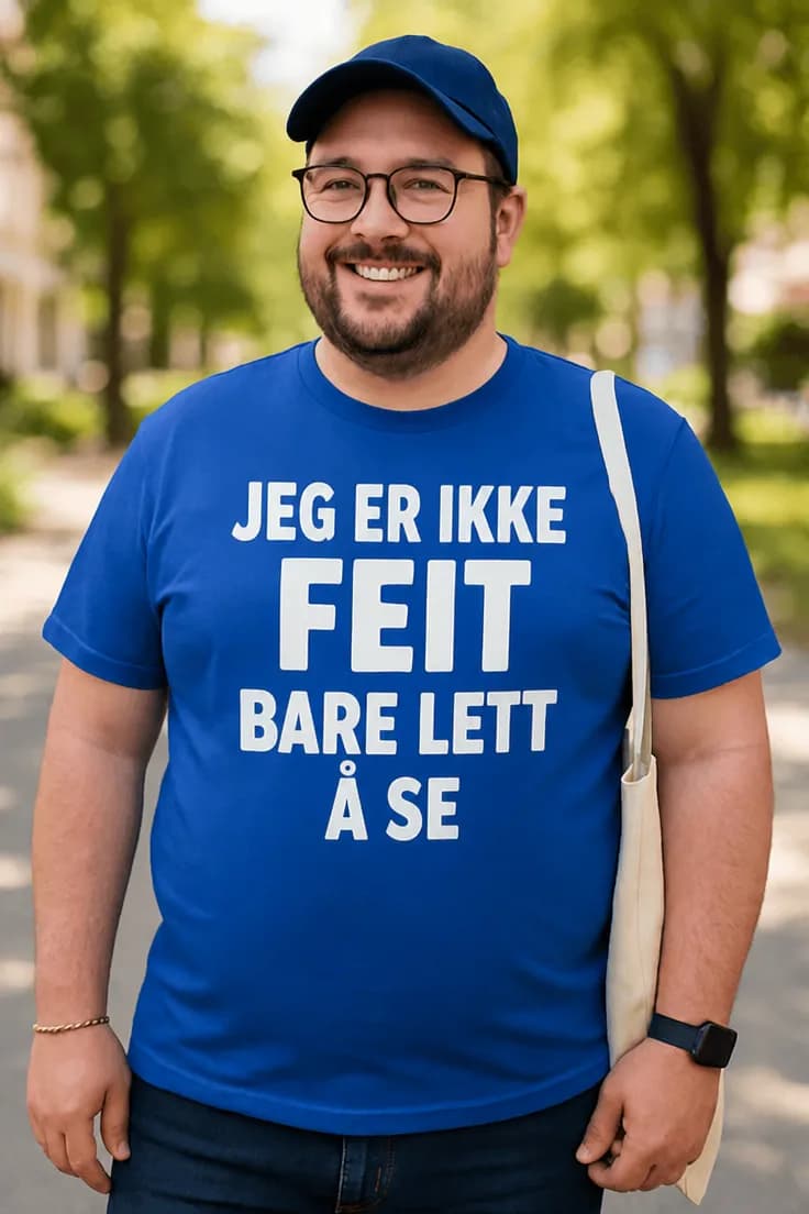 Morsom t-skjorte Ikke feit bare synlig