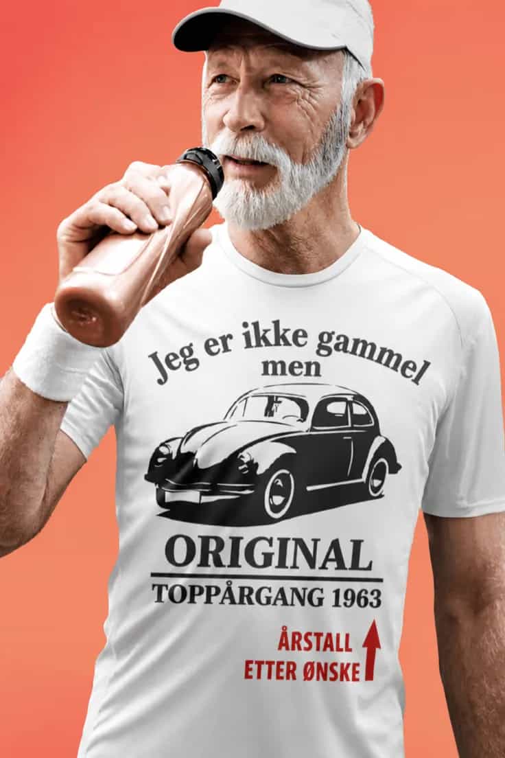 T-skjorte Ikke gammel toppårgang med ønsket årstall