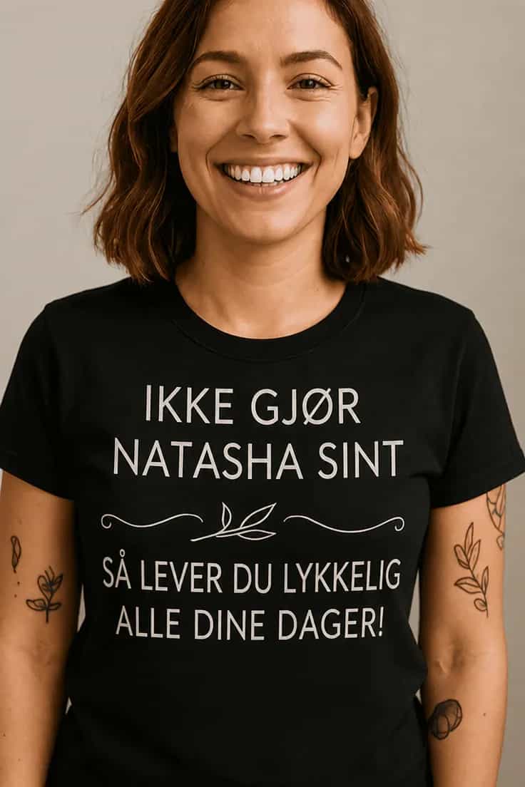 Morsom t-skjorte Ikke gjør sint med navn