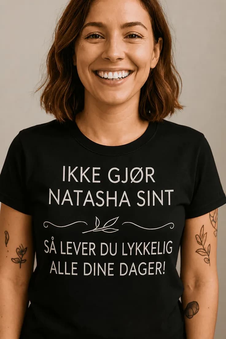 Morsom t-skjorte Ikke gjør sint med navn