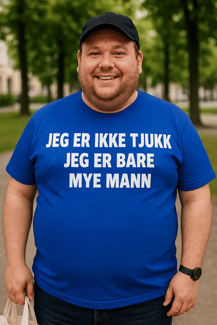 Morsom t-skjorte Ikke tjukk bare stor