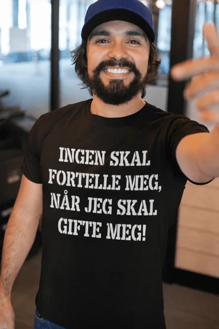 Morsom t-skjorte Ingen bestemmer giftermålet