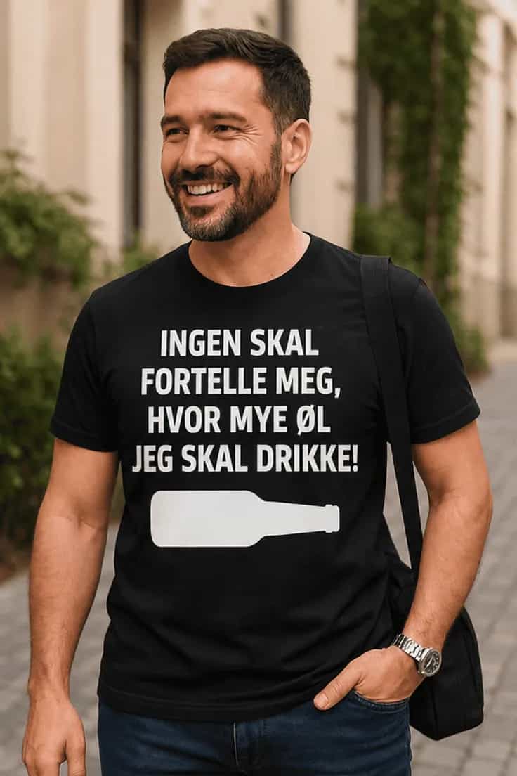 Morsom t-skjorte Ingen bestemmer ølet mitt