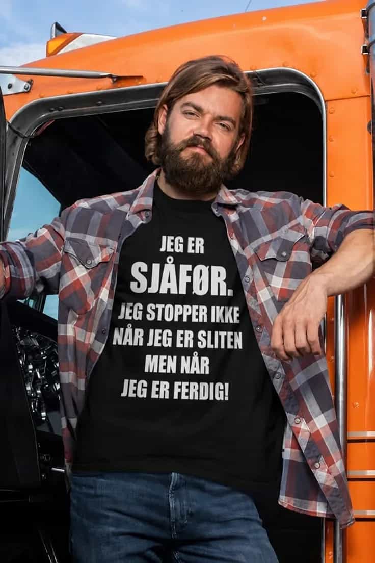 Morsom t-skjorte Jeg er sjåfør – JEG ER SJÅFØR.