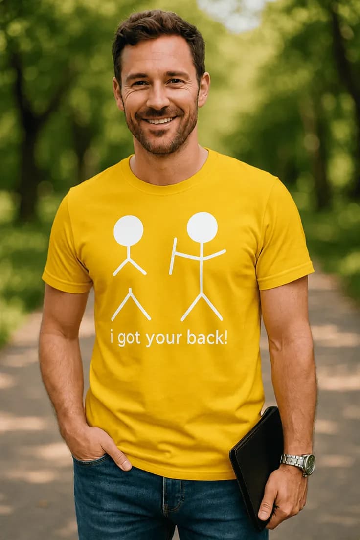 Morsom t-skjorte Jeg passer ryggen din i got your back!