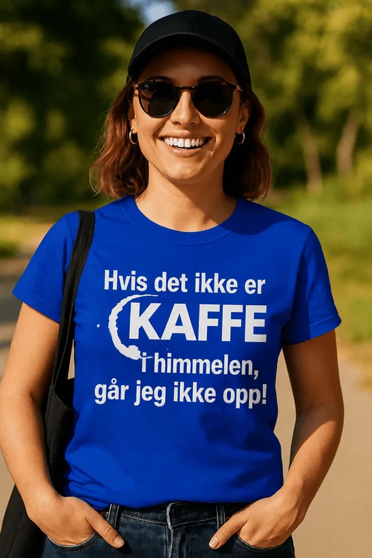 Morsom t-skjorte Kaffe i himmelen