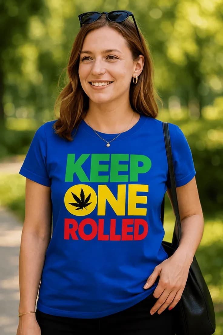 Morsom t-skjorte Keep one rolled rasta stil