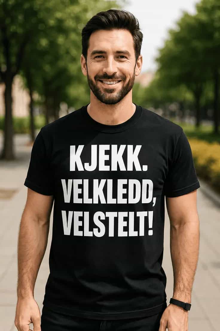 Morsom t-skjorte Kjekk velkledd velstelt