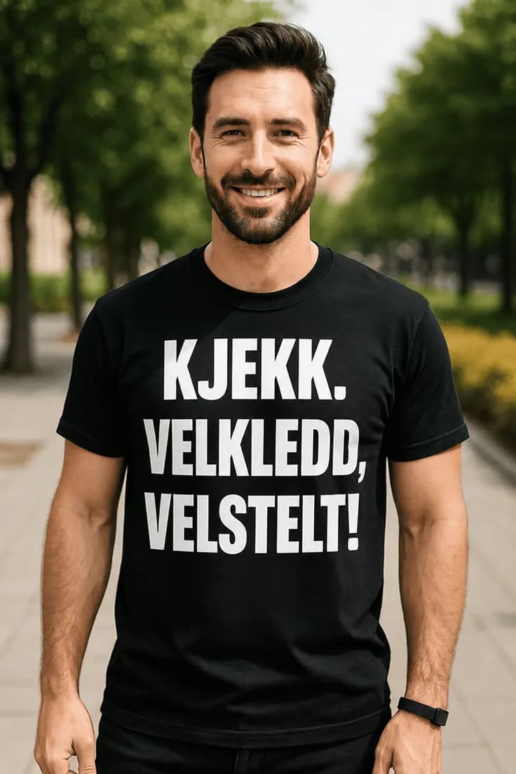 Morsom t-skjorte Kjekk velkledd velstelt