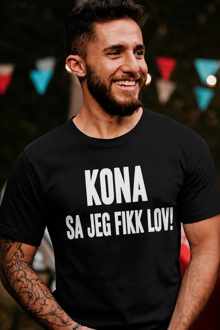 Morsom t-skjorte Kona sa jeg fikk lov