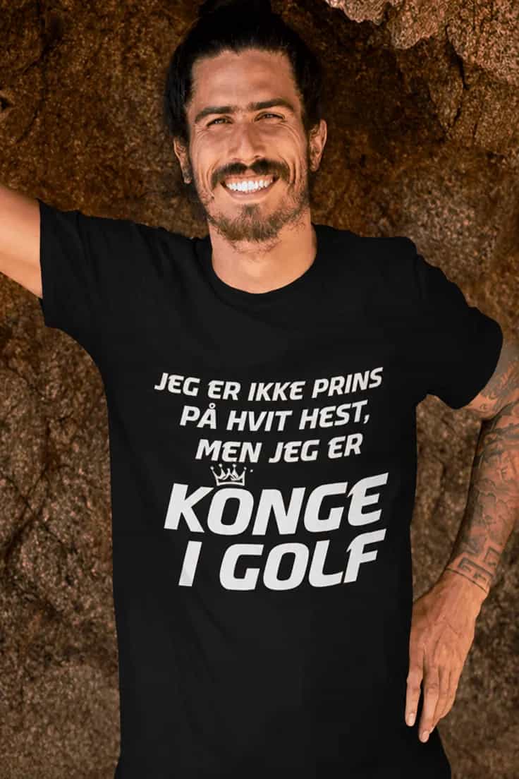 Morsom t-skjorte Konge i golf – JEG ER IKKE PRINS