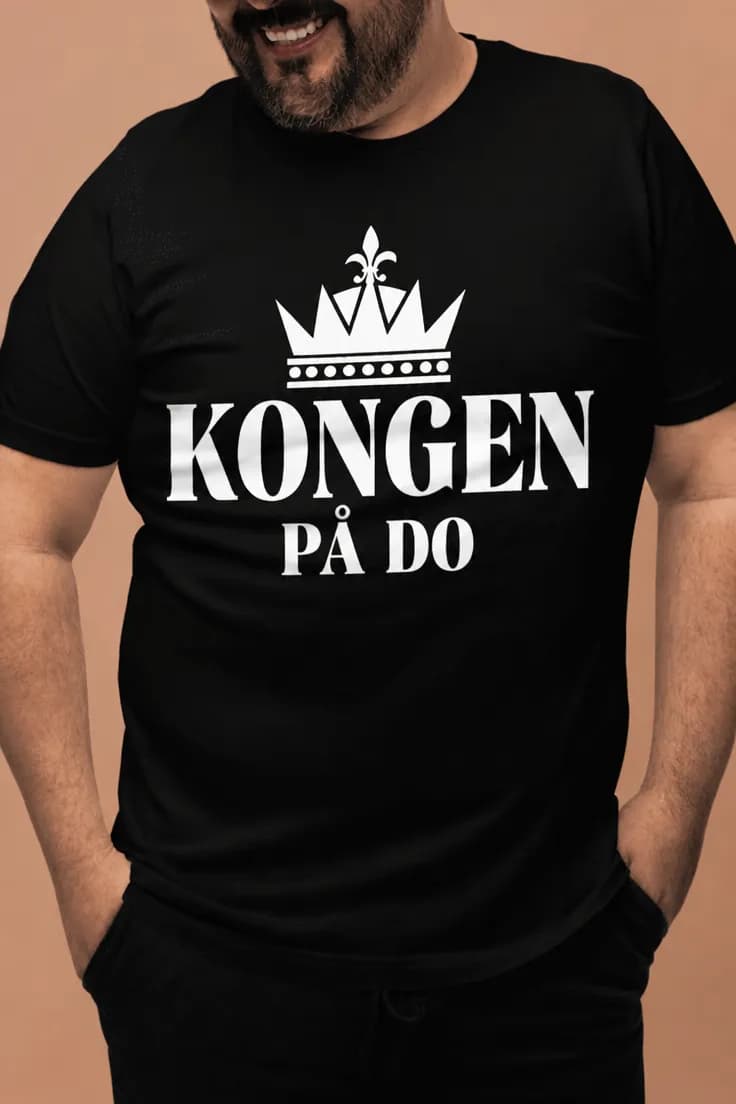 Morsom t-skjorte Kongen på do – KONGEN PÅ DO