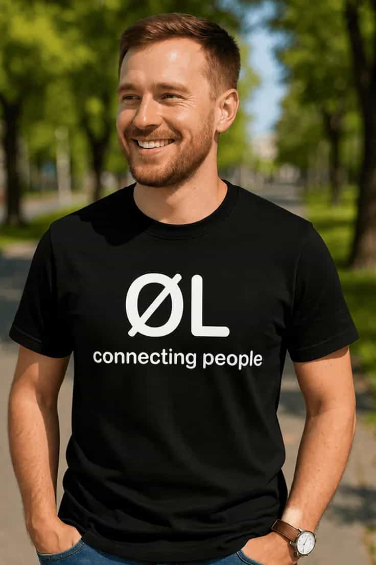 Morsom t-skjorte Øl connecting people