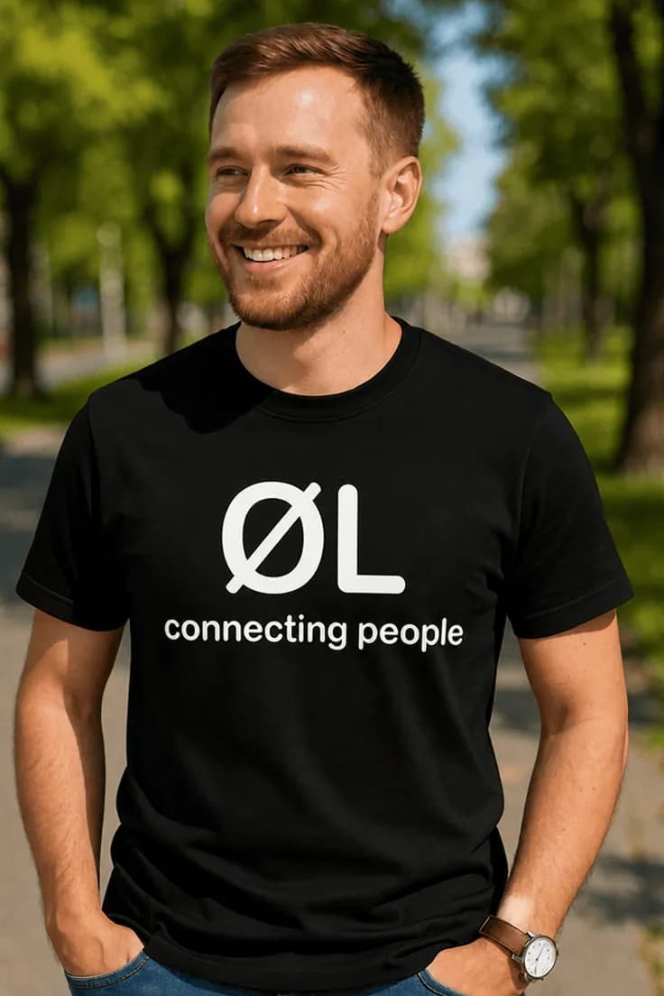 Morsom t-skjorte Øl connecting people