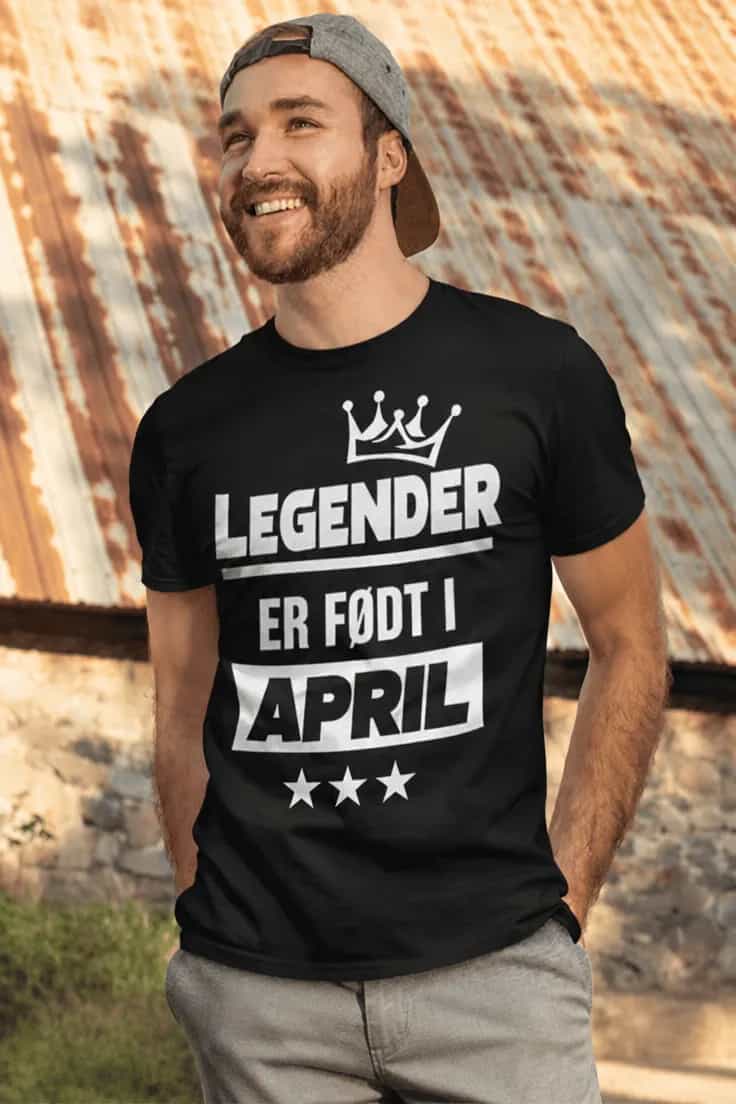 T-skjorte Legender født i april – med ønsket måned