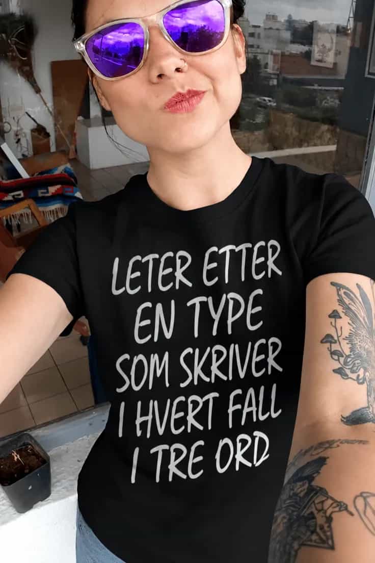Morsom t-skjorte Leter etter grammatikknerd