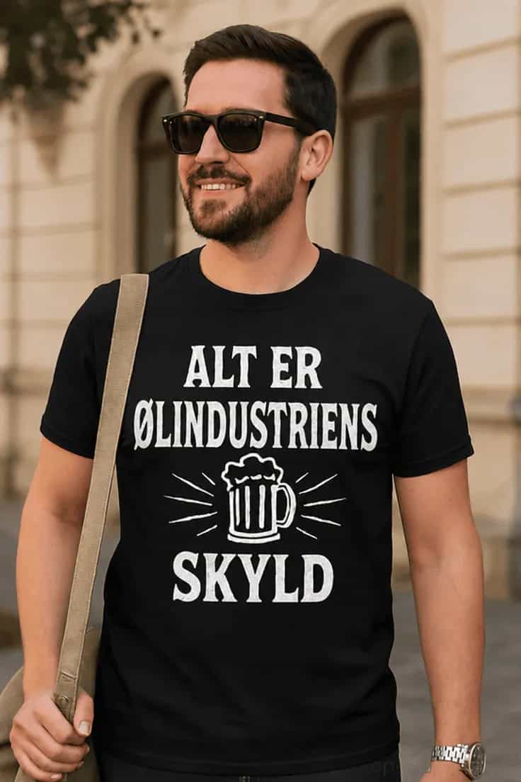 Morsom t-skjorte Ølindustrien har skylden