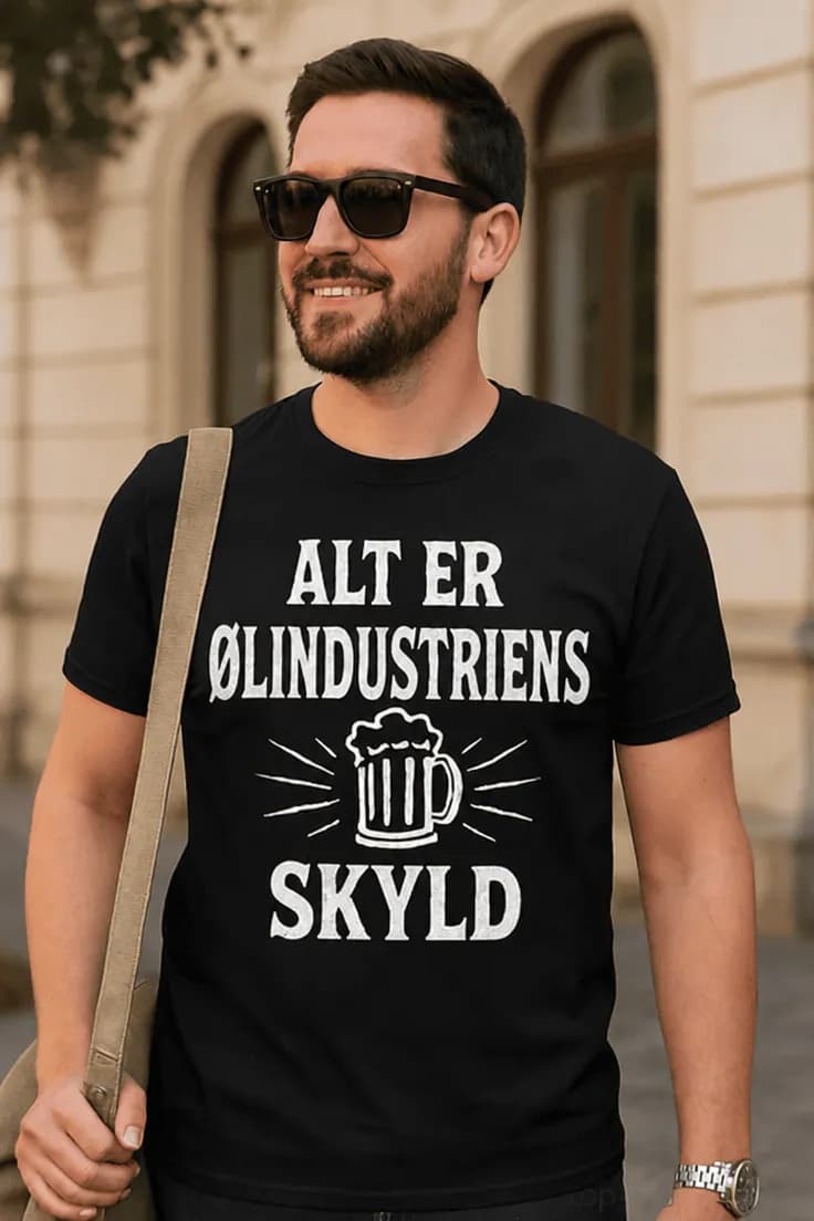 Morsom t-skjorte Ølindustrien har skylden