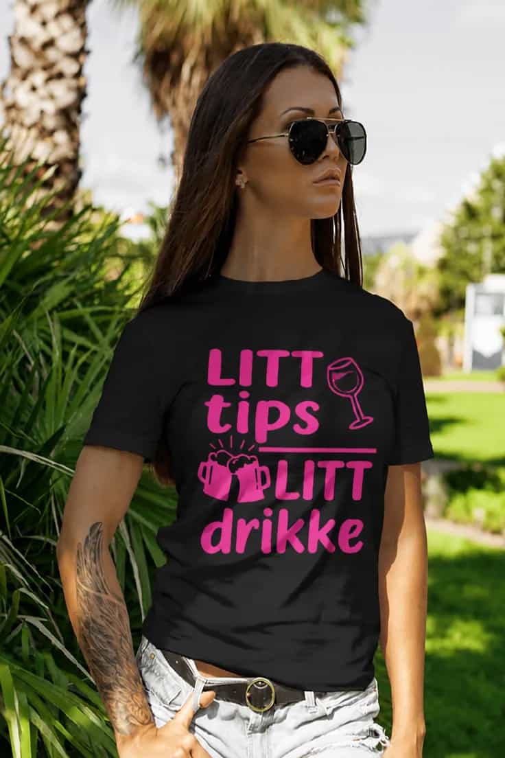Morsom t-skjorte Litt tips litt drikke