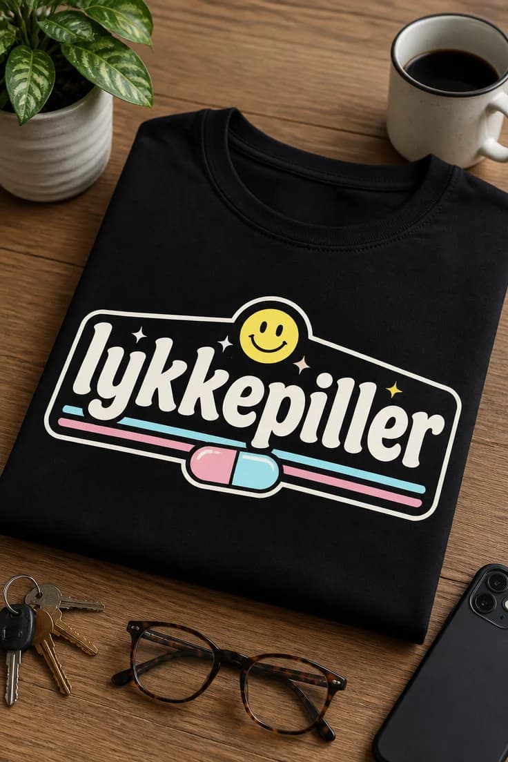 Morsom t-skjorte med lykkepiller