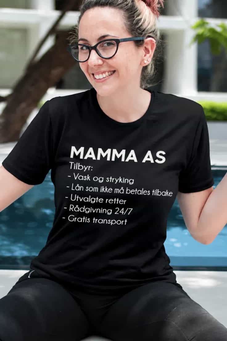 Morsom t-skjorte Mamma AS morsdag