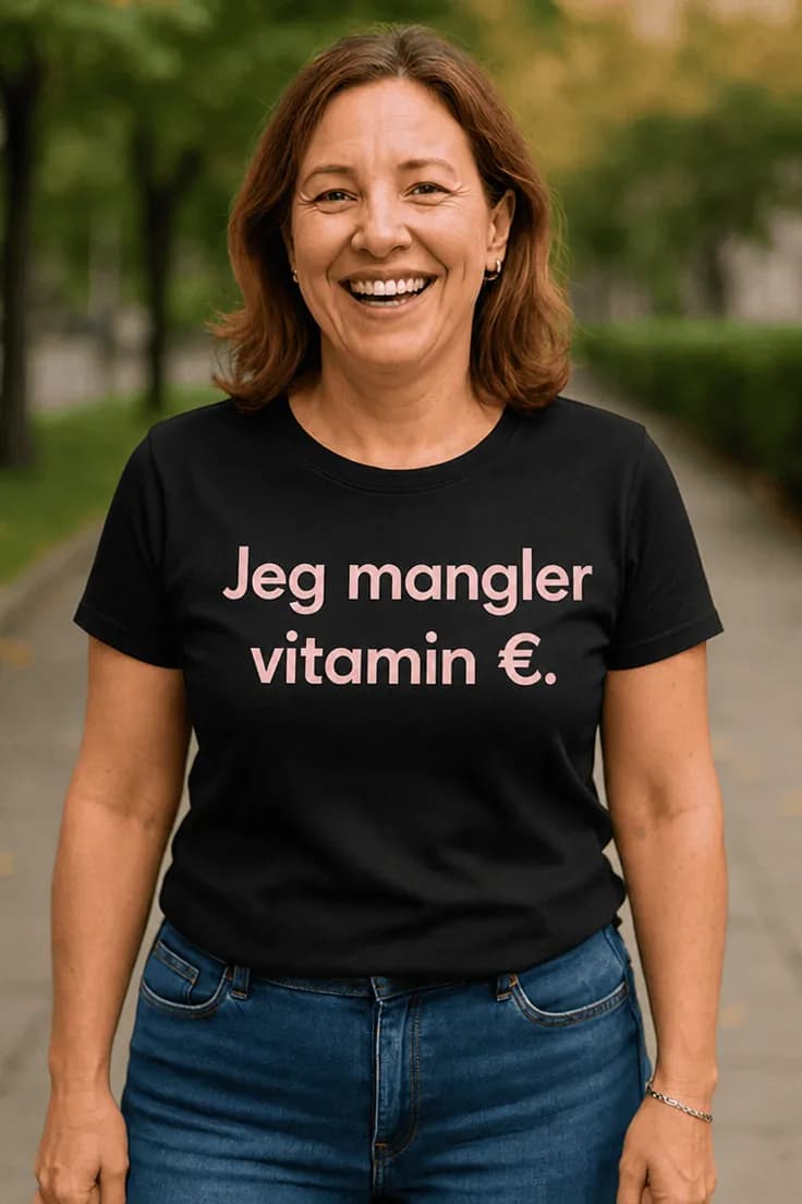 Morsom t-skjorte Mangler vitamin euro