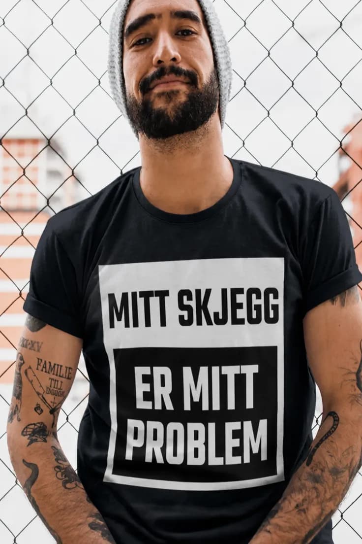 Morsom t-skjorte Mitt skjegg mitt problem