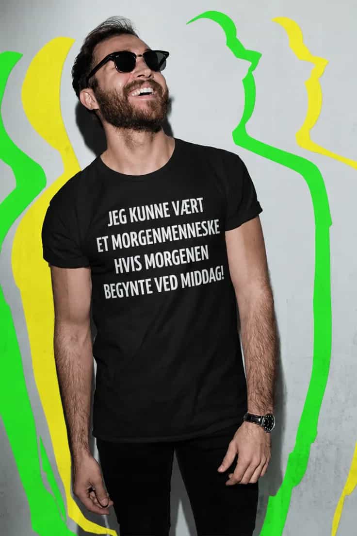 Morsom t-skjorte Morgenmenneske ved middag