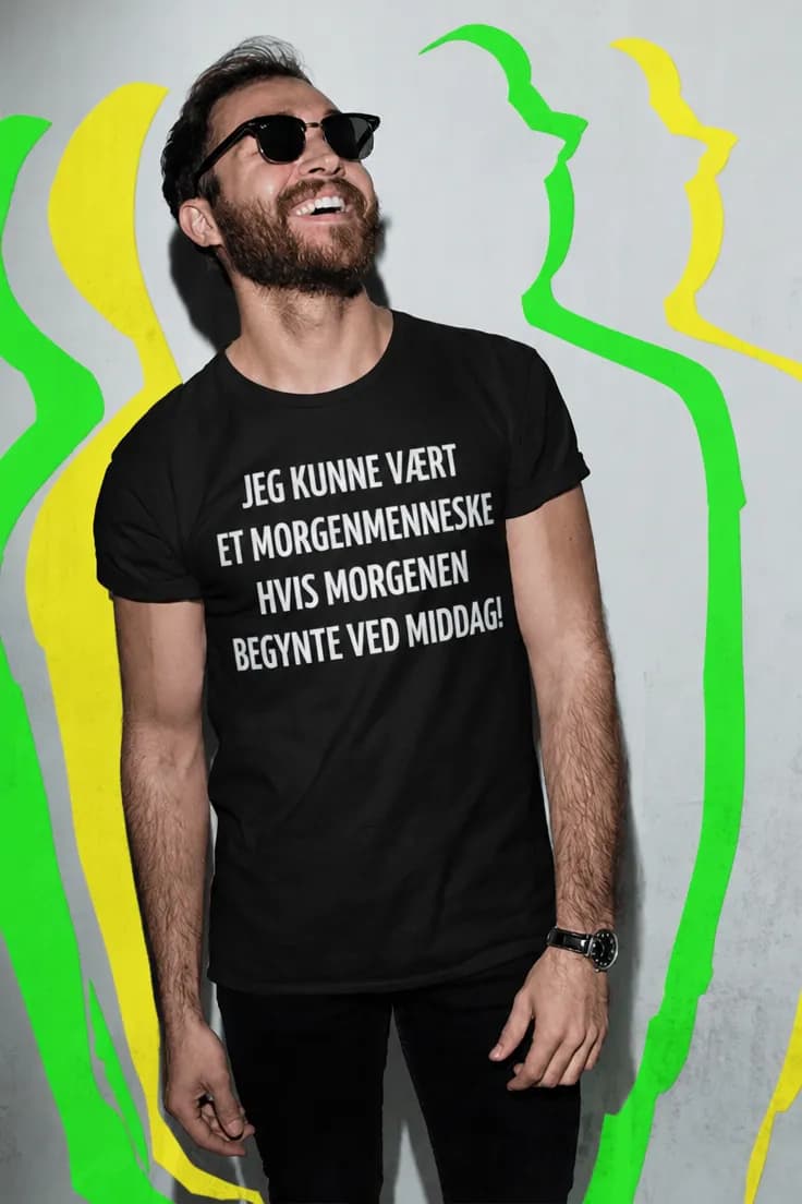 Morsom t-skjorte Morgenmenneske ved middag