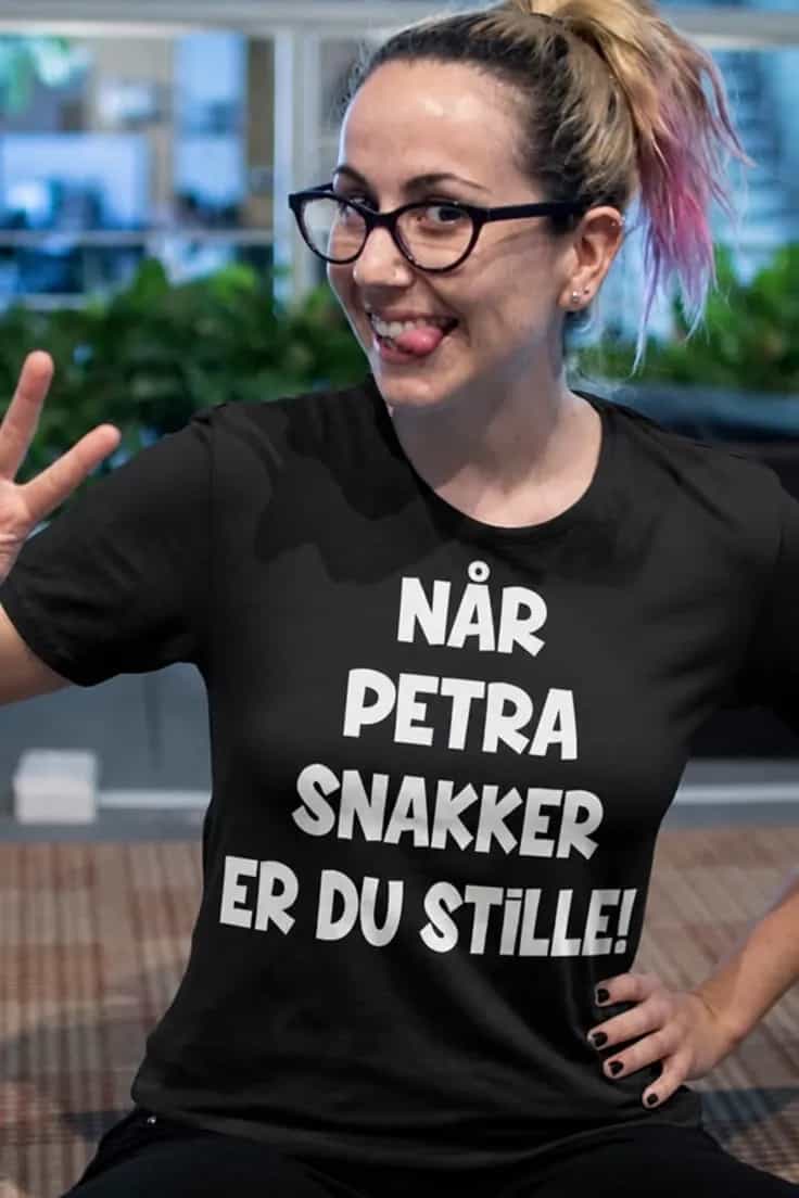Morsom t-skjorte Når jeg snakker med navn