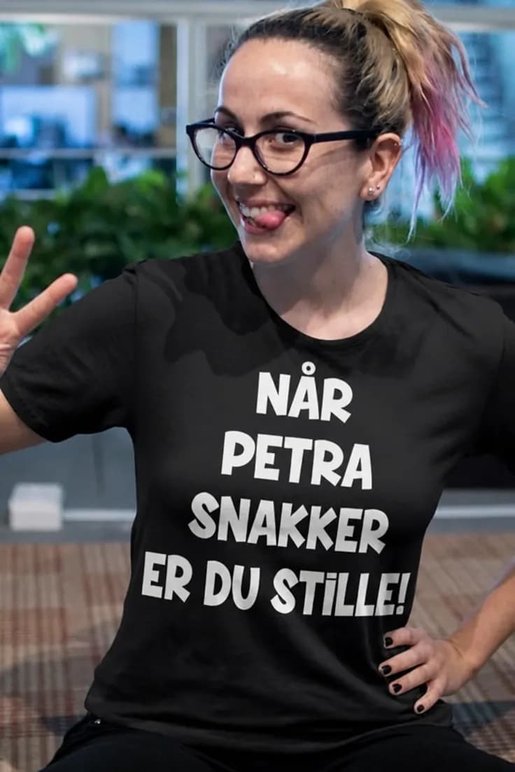 Morsom t-skjorte Når jeg snakker med navn