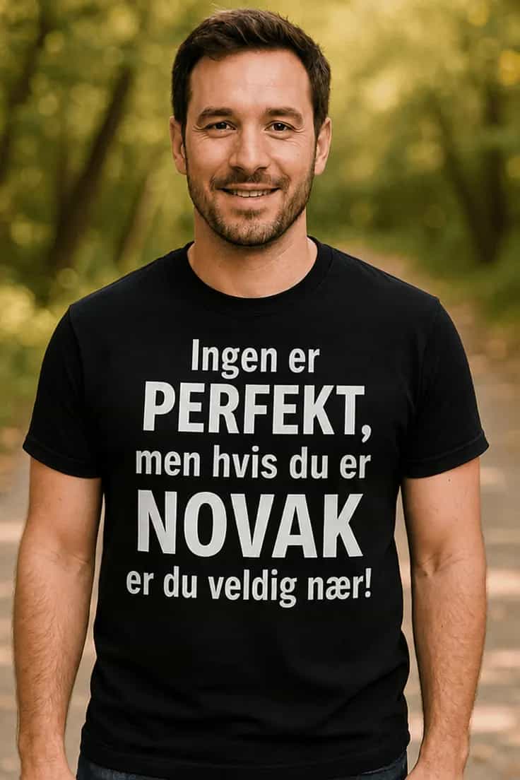 Morsom t-skjorte nesten perfekt med navn