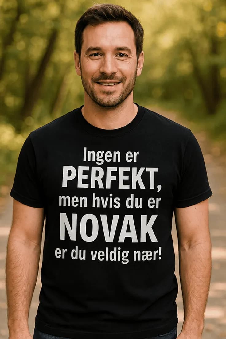 Morsom t-skjorte nesten perfekt med navn