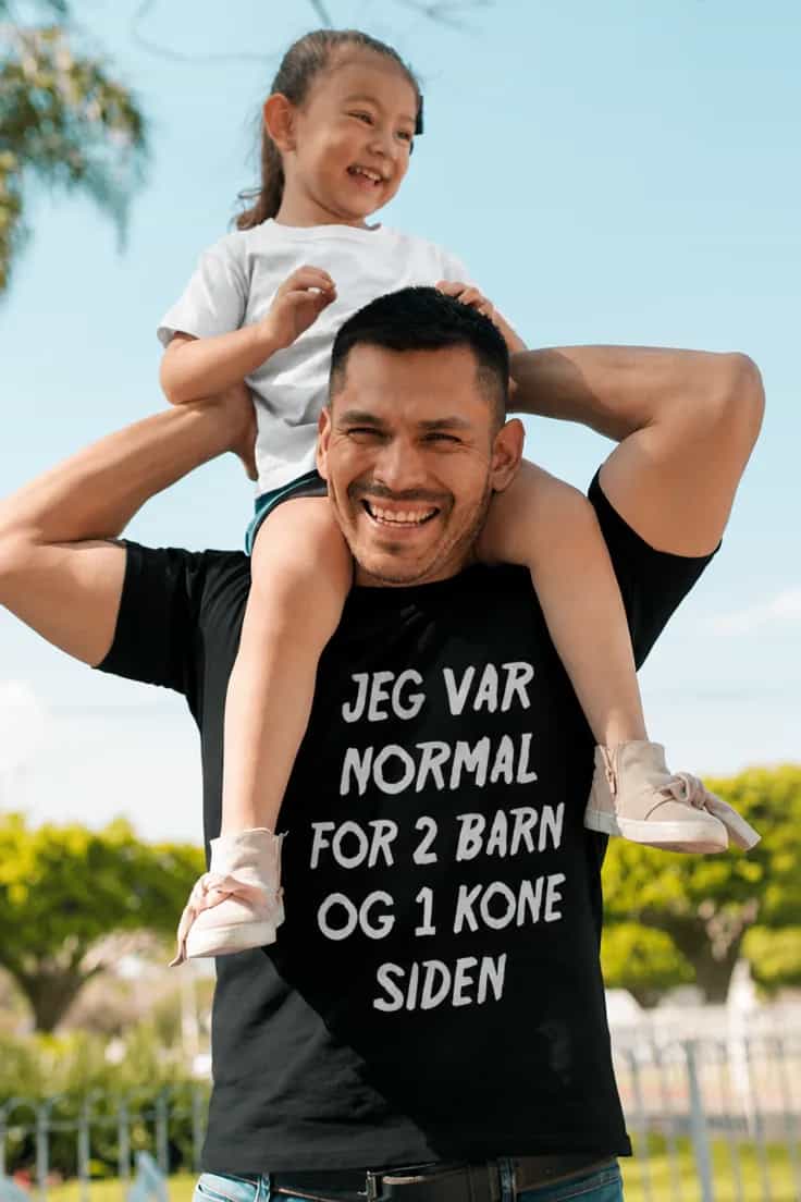 Morsom t-skjorte Normal for barn og kone