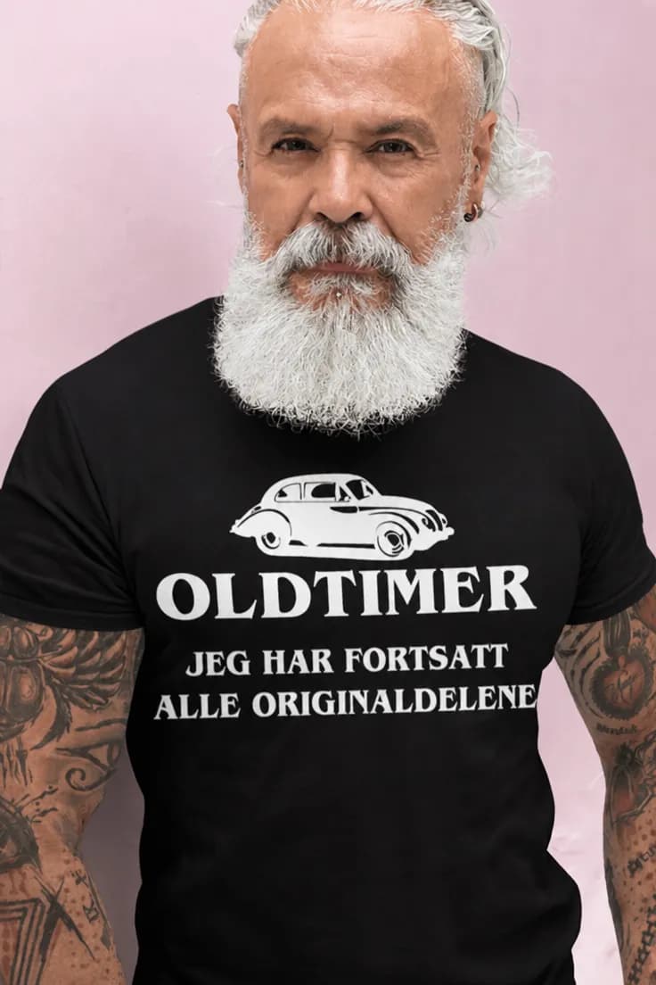 Morsom t-skjorte Oldtimer originaldeler