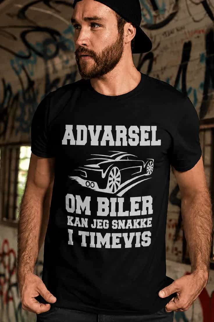 Morsom t-skjorte Om biler i timevis – ADVARSEL