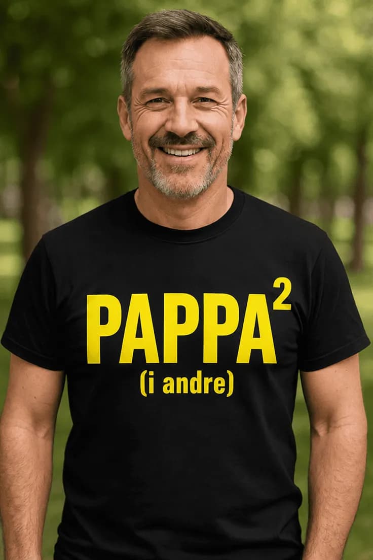 Morsom t-skjorte Pappa i andre – PAPPA² (i andre)