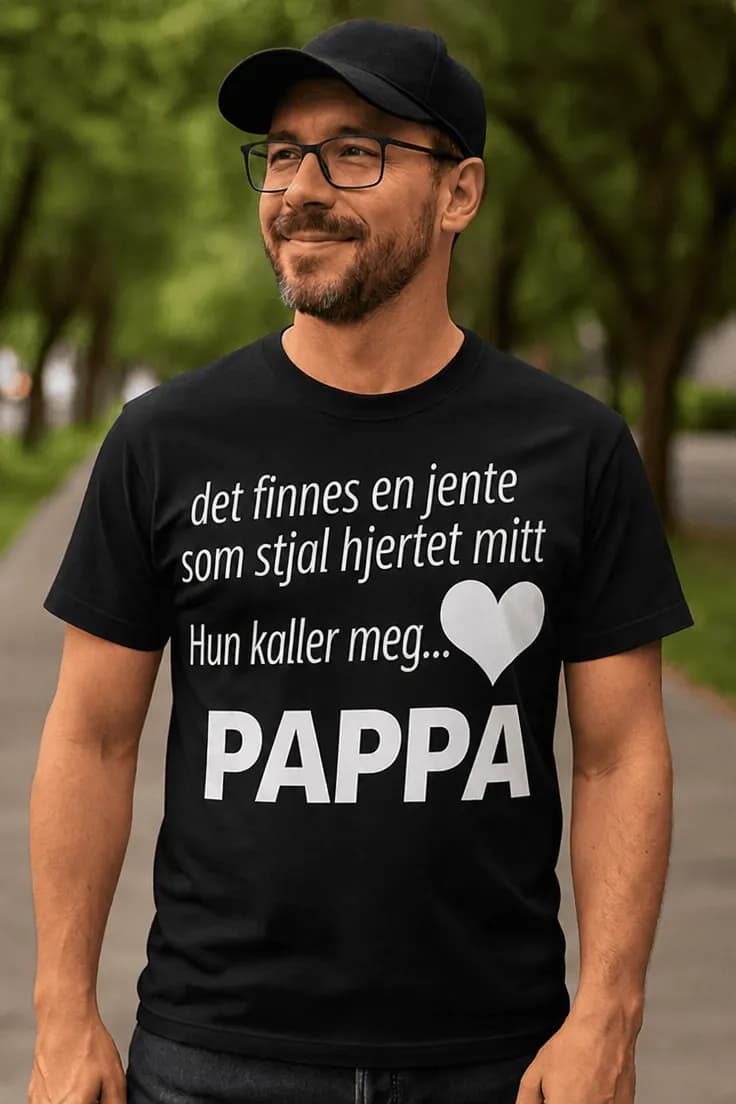 Morsom t-skjorte Pappa med jente - det finnes en jente