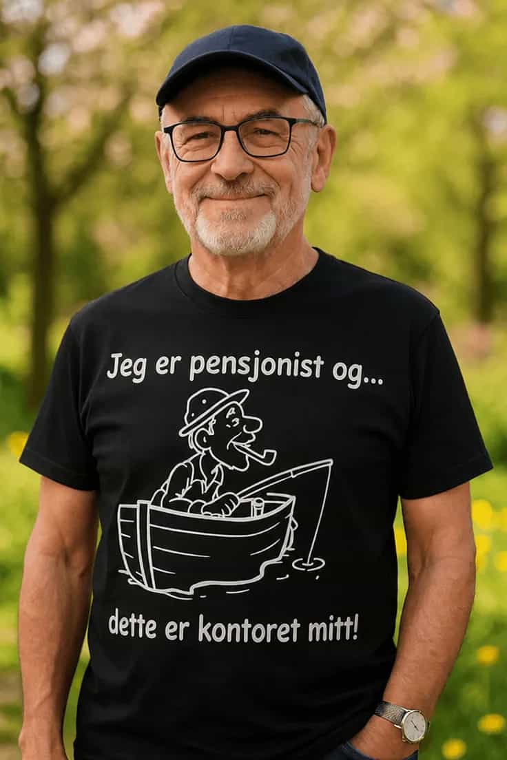 Morsom t-skjorte Pensjonert fisker â Jeg er pensjon