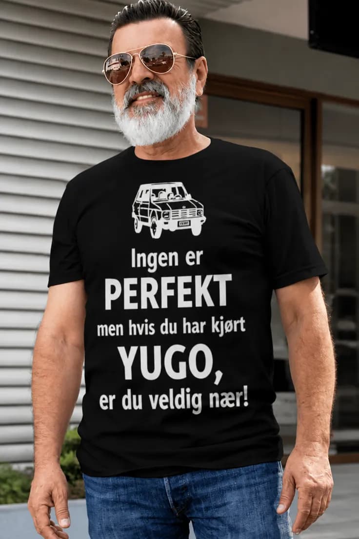 T-skjorte Ingen er perfekt bilfører – med ønsket bilmerke