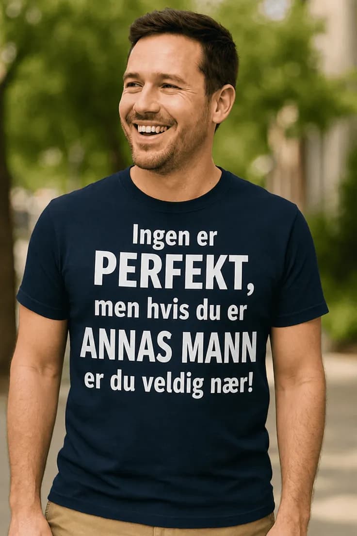 Morsom t-skjorte perfekt ektemann med navn