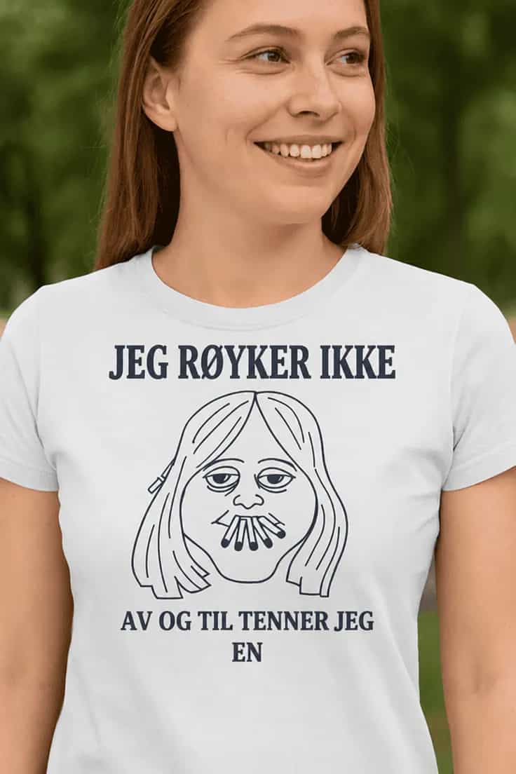 Morsom t-skjorte Røyker ikke – JEG RØYKER IKKE