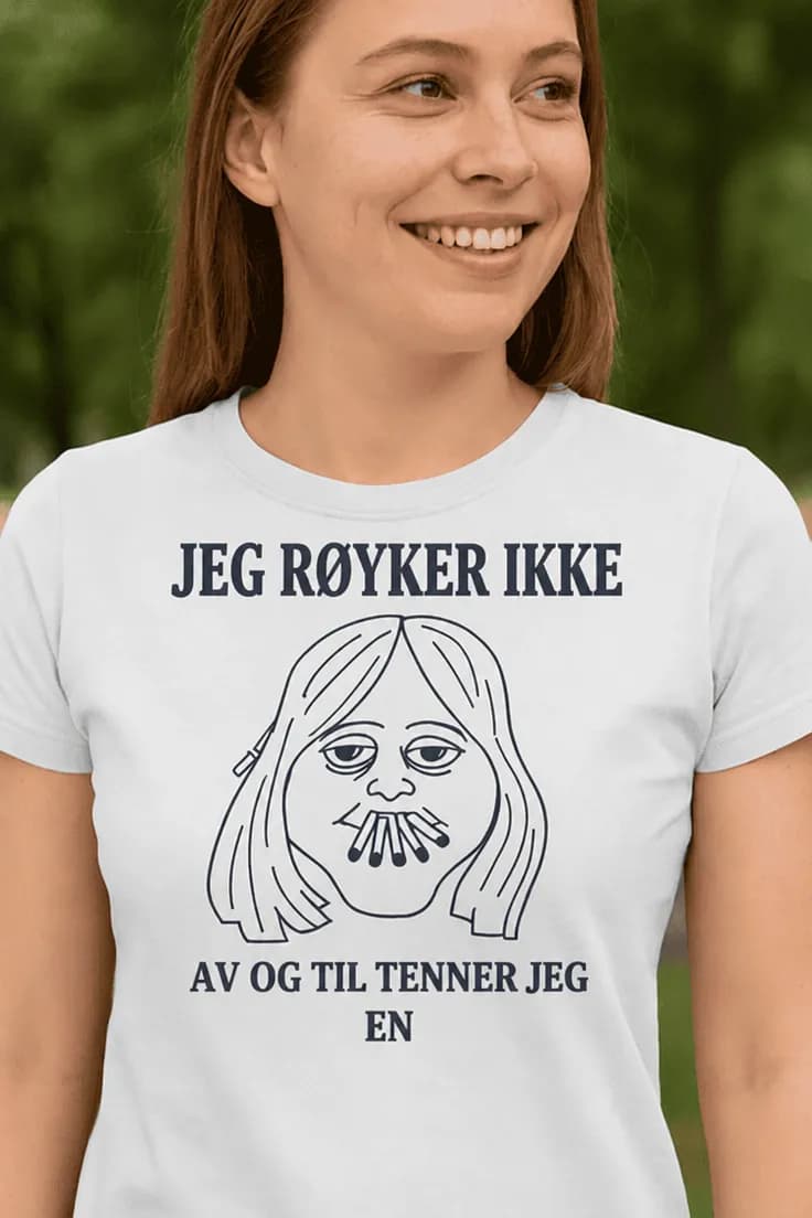 Morsom t-skjorte Røyker ikke – JEG RØYKER IKKE