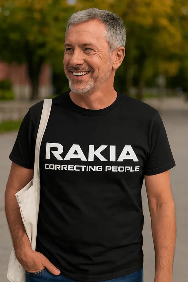Morsom t-skjorte Rakia retter folk – RAKIA CORRECTING PEOPLE