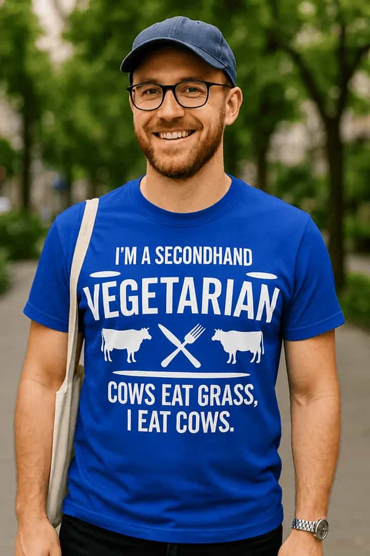 Morsom t-skjorte Secondhand vegetarianer
