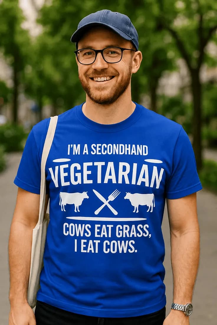 Morsom t-skjorte Secondhand vegetarianer