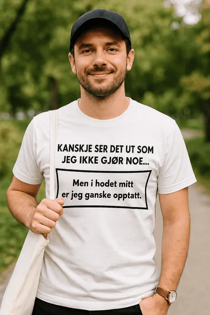 Morsom t-skjorte Ser opptatt ut – KANSKJE SER DET